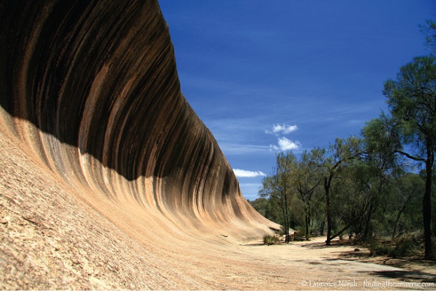 Wave Rock, Australia, from my (Laurence) yearlong road trip there in 2009-10.