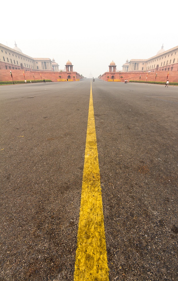 Road in Delhi, India.
